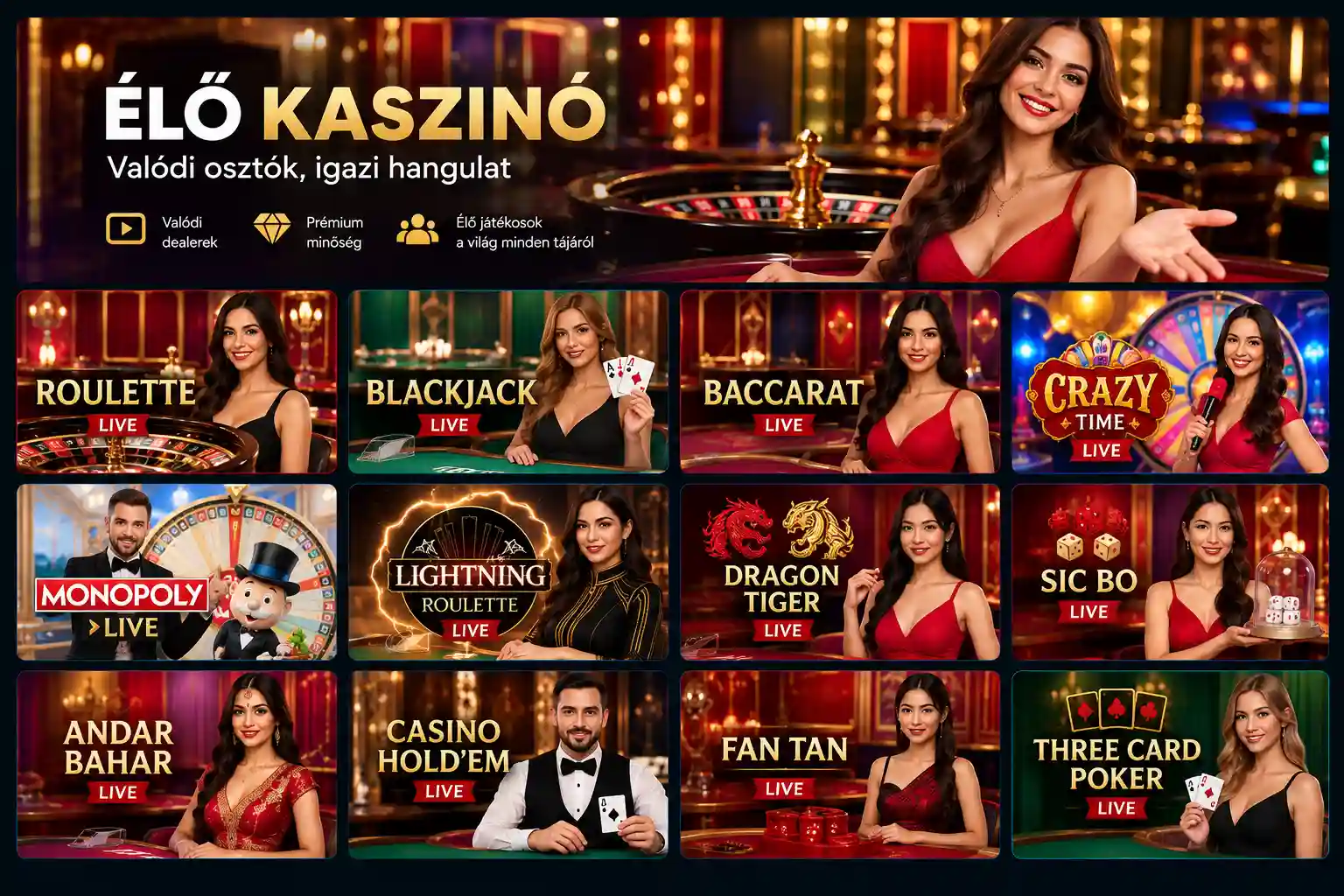 Vox Casino élő kaszinó szekció